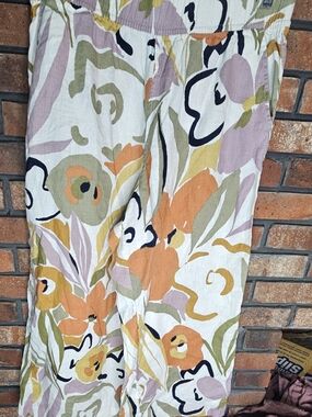 Rachel Zoe floral linen pants